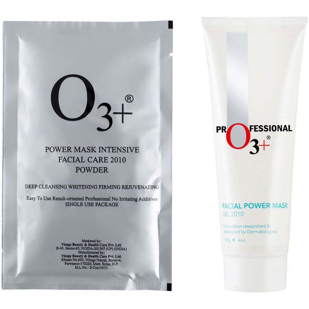 Buy O3+ Facial Power Mask Gel & Power Mask Intensive Facial Care 2010 Powder (120 + 30g) - Purplle