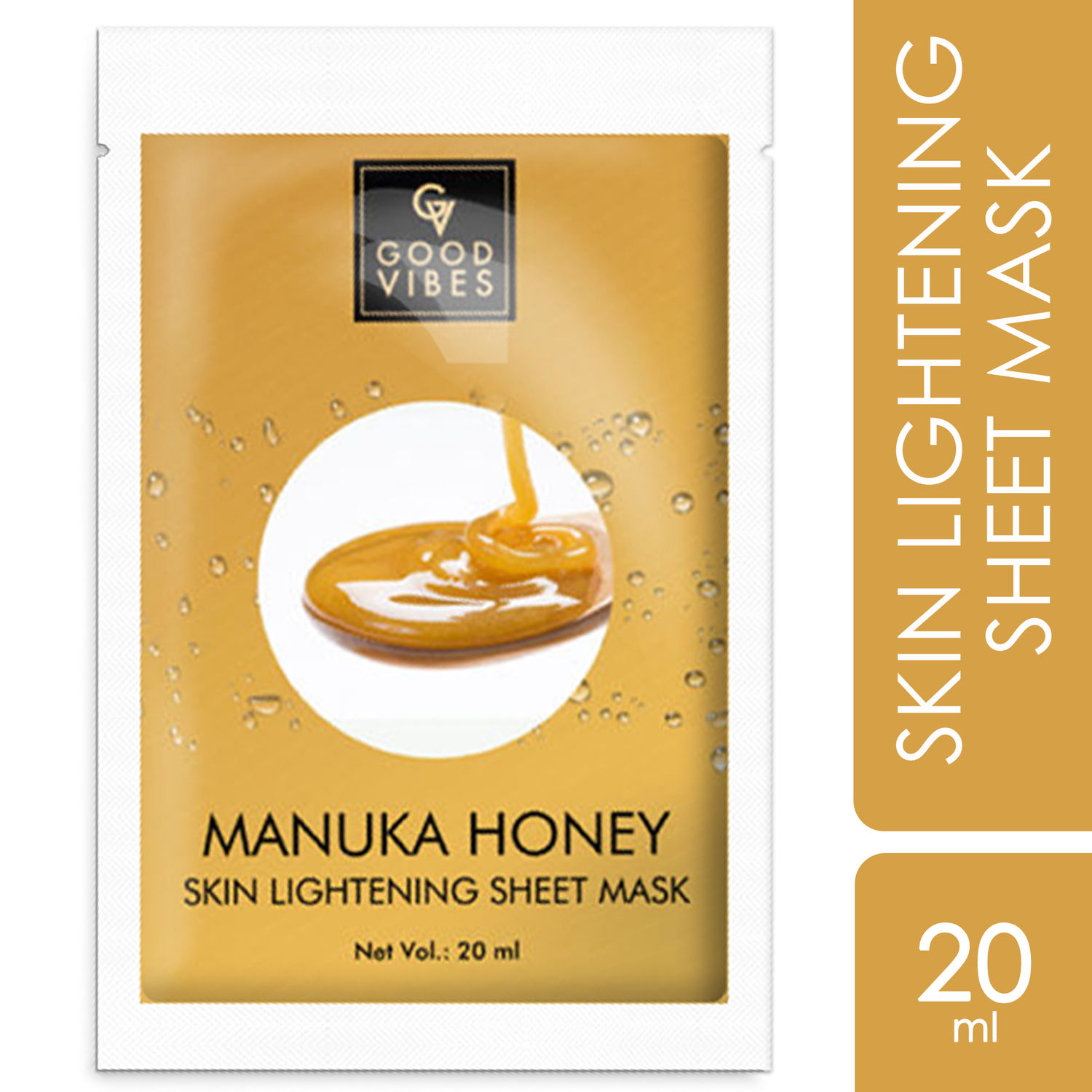 Buy Good Vibes Manuka Honey Skin Lightening Sheet Mask | Antioxidants, Hydrating, Soothing | No Animal Testing (20 ml) - Purplle