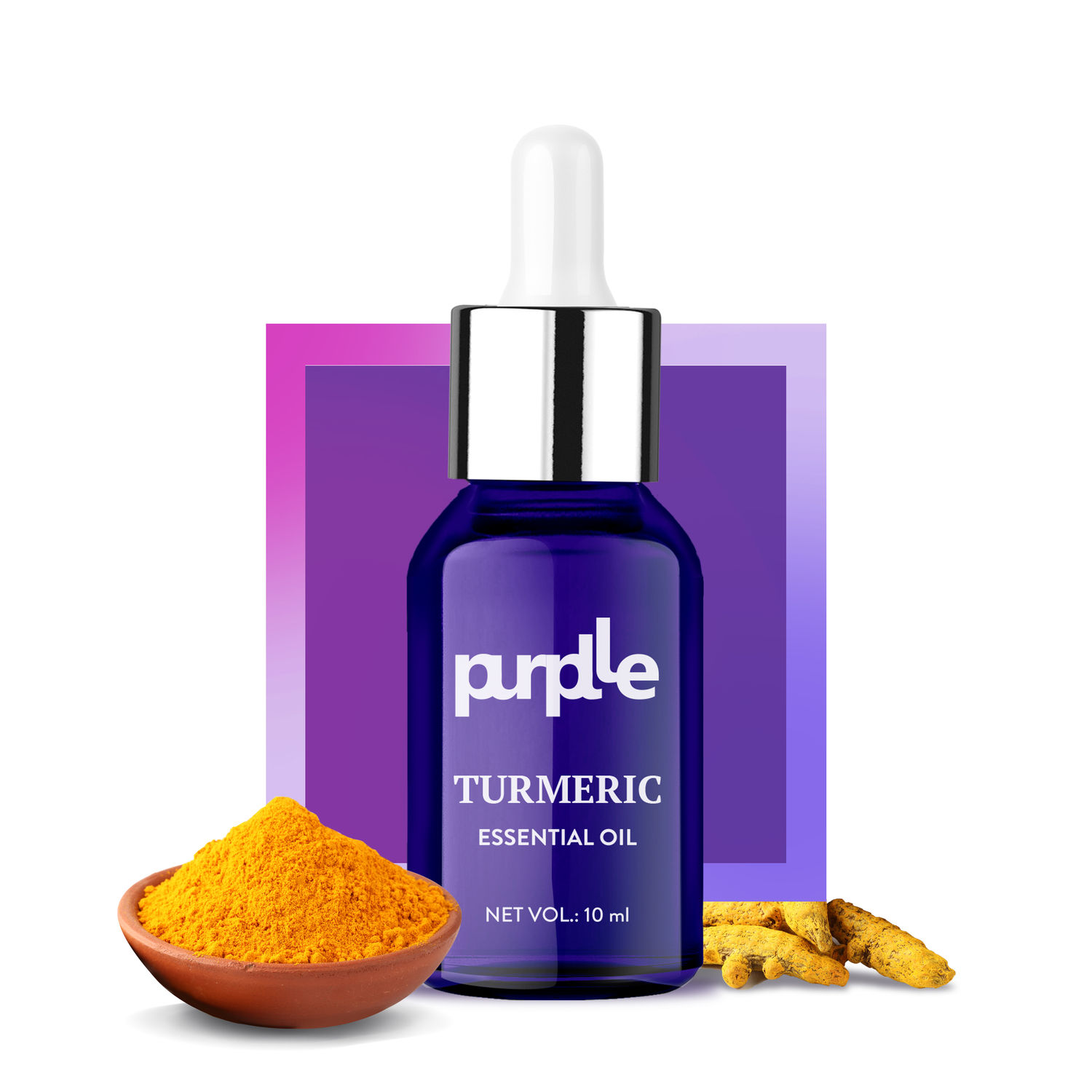 Buy Purplle Essential Oil - Turmeric | Quick Absorption | All Skin Types | Anti-acne | Multi-use | Nourishing | Brightening (10 ml) - Purplle
