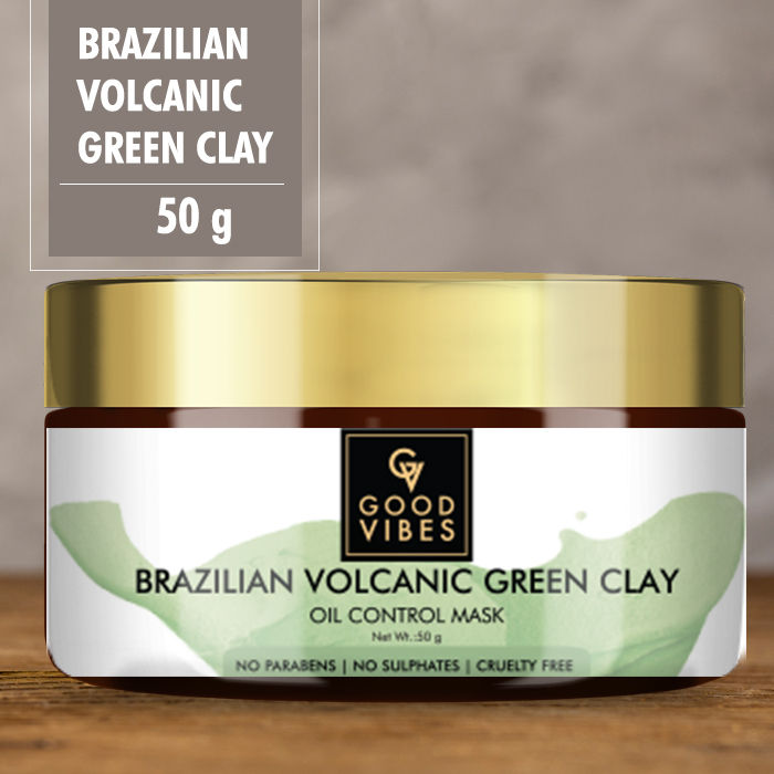 Buy Good Vibes Oil Control Mask - Brazilian Volcanic Green Clay (50 gm) - Purplle
