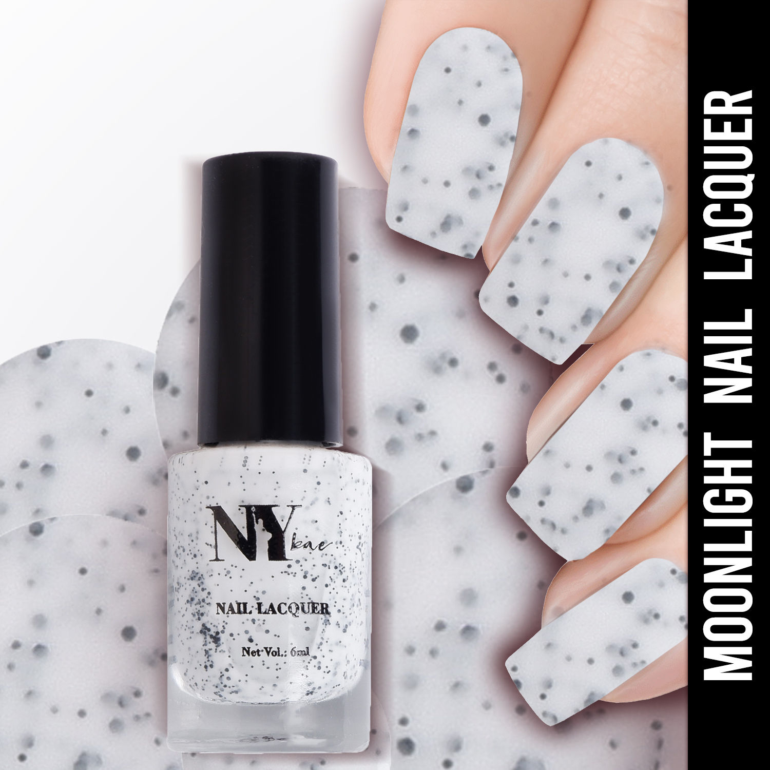 Buy NY Bae Nail Lacquer, Glitter | Shimmer Paint | Chip Resistant Polish | Highly Pigmented | White - Brooklyn Moonlight 4 (6 ml) - Purplle