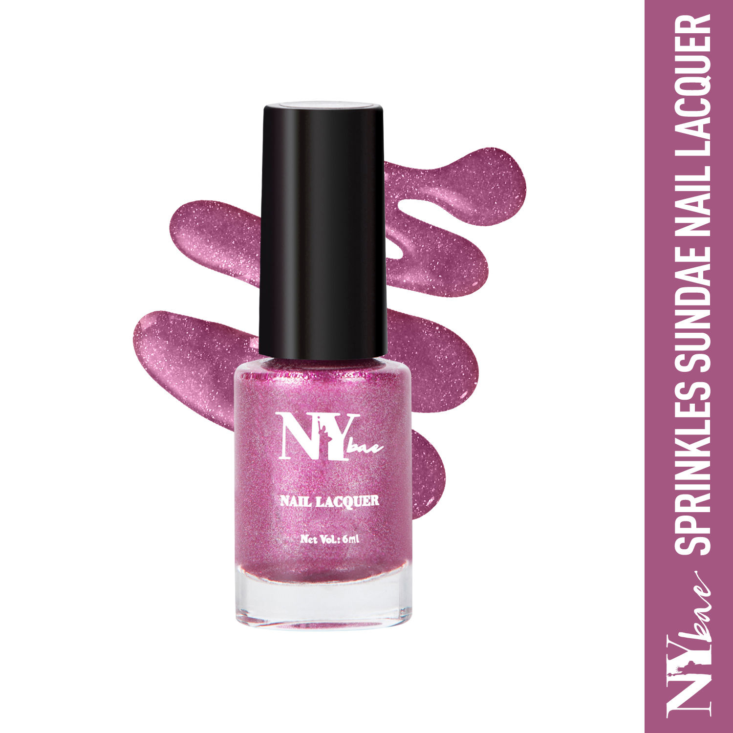 Buy NY Bae Sugar Effect Sprinkles Sundae Nail Lacquer - Blueberry Cheesecake Sprinkles Sundae 15 (6 ml) | Purple | Rich Pigment | Chip-proof | Cruelty Free - Purplle
