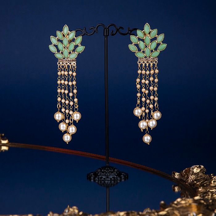 Buy Queen Be Modern Chandeliers, Mint Green & Golden Pearls - EV19051 - Purplle