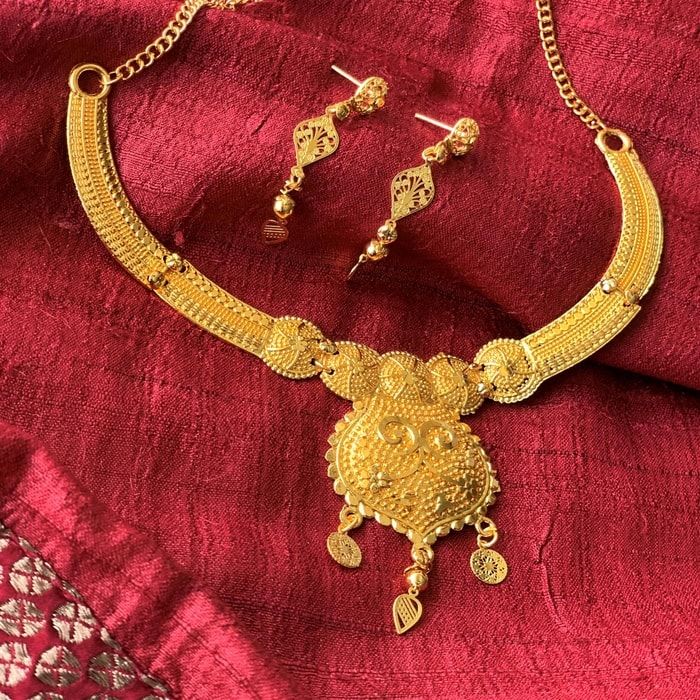 Gold hasli cheap necklace design