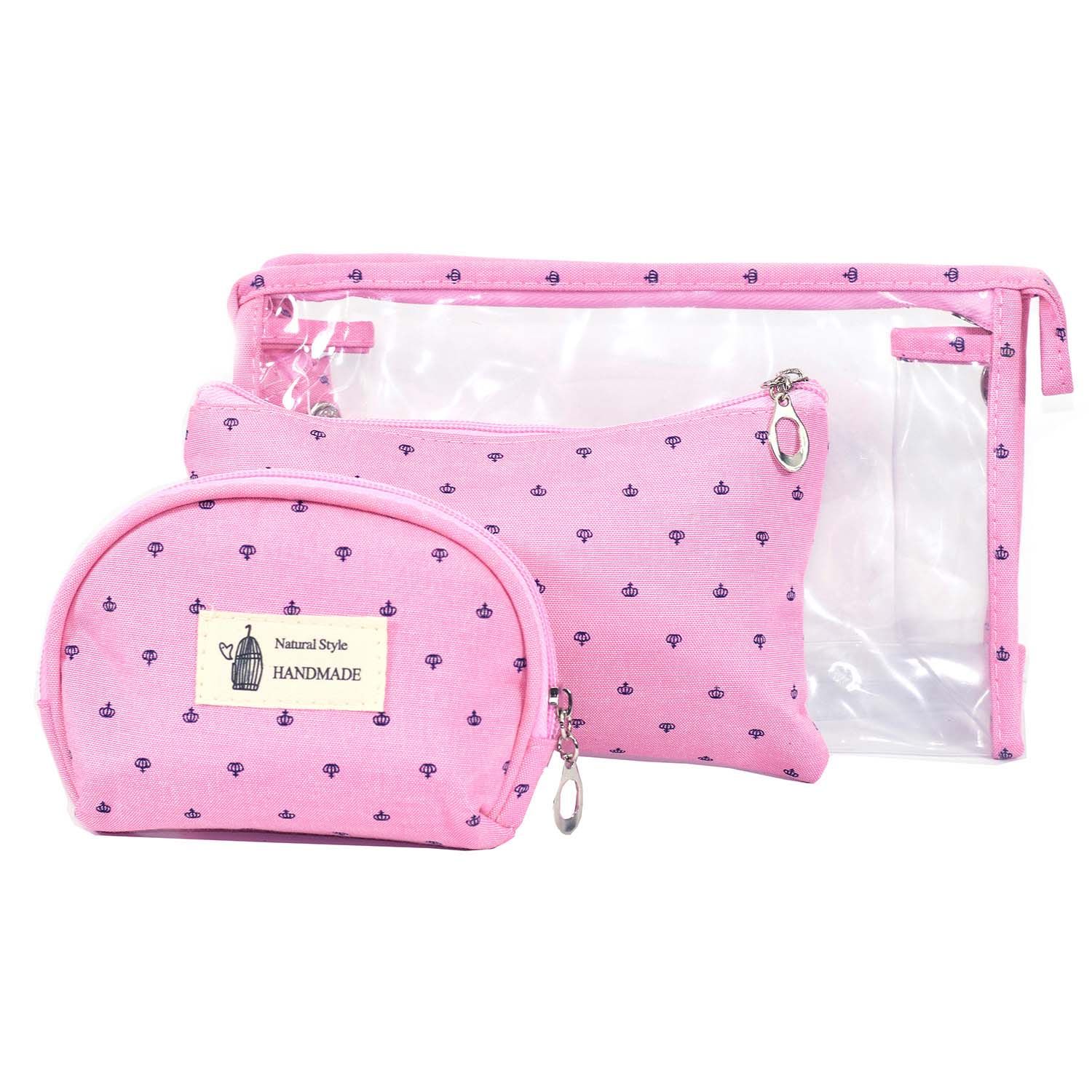 Buy Bonjour Paris Coat Me 3 pc Women's Multi Purpose Makeup Bag / Cosmetic Pouch - Baby Pink - Purplle