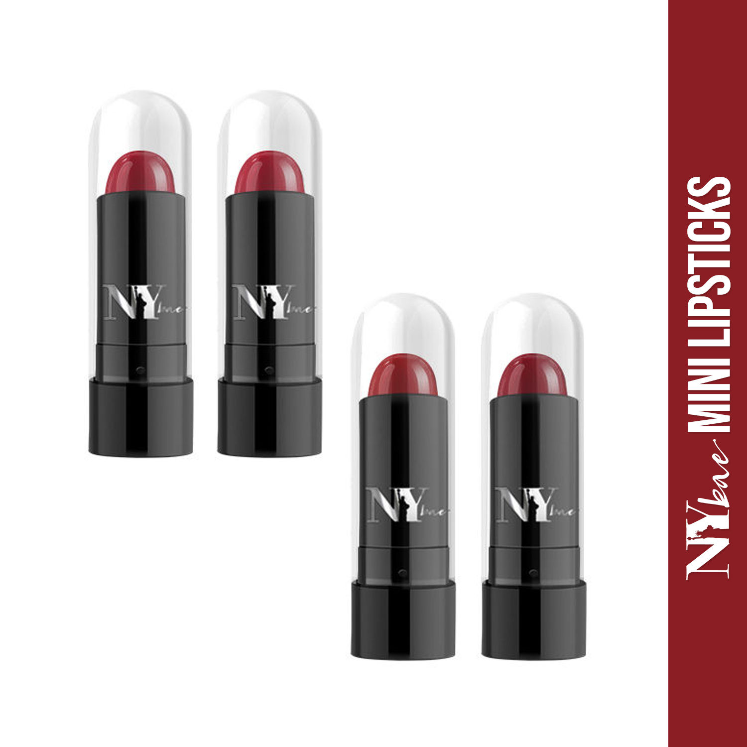 Buy NY Bae Argan Oil Infused Mini Lipstick, Runway, For Wheatish Skin - Soigne Babe, Set of 4 Mini Lipsticks, Kit 3 (1.4 g X 4) - Purplle