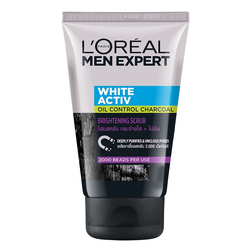 Buy L'Oreal Paris Men Expert White Activ Oil Control Charcoal Brightening Scrub (100 ml) - Purplle