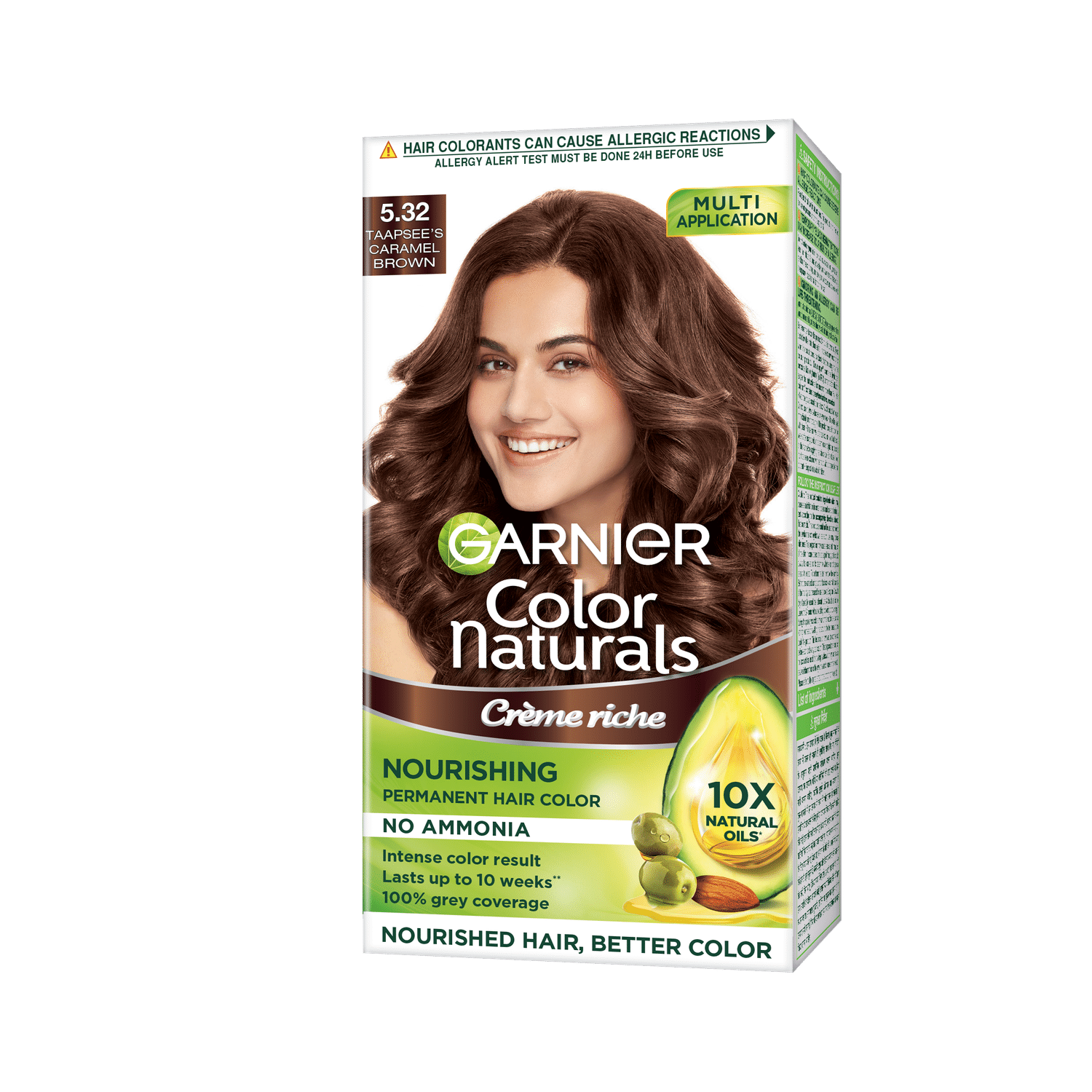 Buy Garnier Color Naturals Creme hair color, Shade 5.32 Caramel Brown (70 ml + 60 g) - Purplle