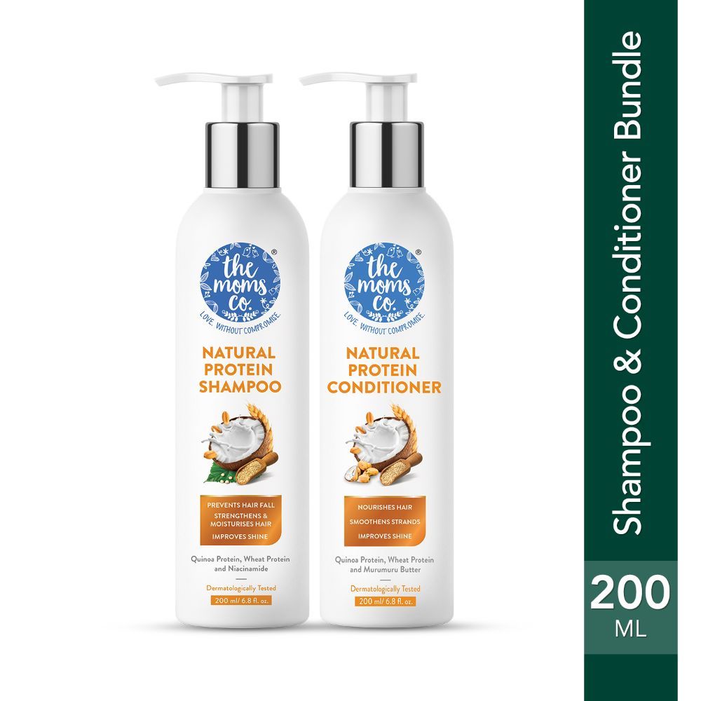 Buy The Moms Co. Protein Hair Care Bundle with Protein shampoo (200 ml) and Protein conditioner (200 ml) - Purplle