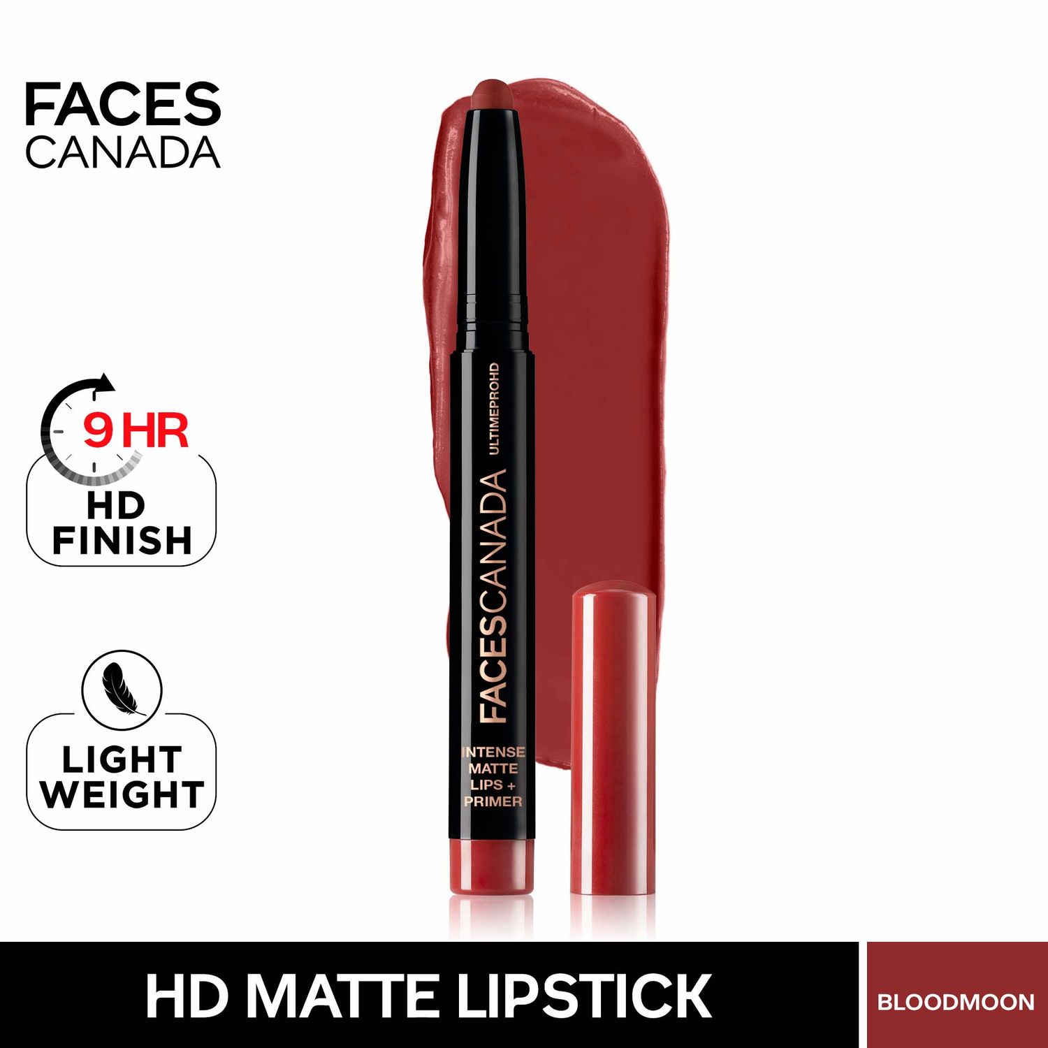 Buy Faces Canada Ultime Pro HD Intense Matte Lips + Primer - Blood Moon (1.4 g) - Purplle