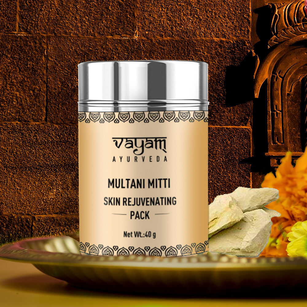 Buy Vayam Ayurveda Skin Rejuvenating Face Pack - Multani Mitti (40 g) | Ayurvedic | Natural | Herbal | Pure | Sulphate free | Paraben Free - Purplle