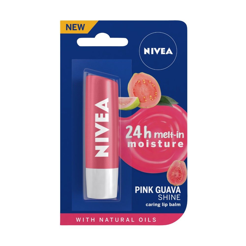 Buy Nivea Caring Lip Balm - Pink Guava Shine (4.8 g) - Purplle