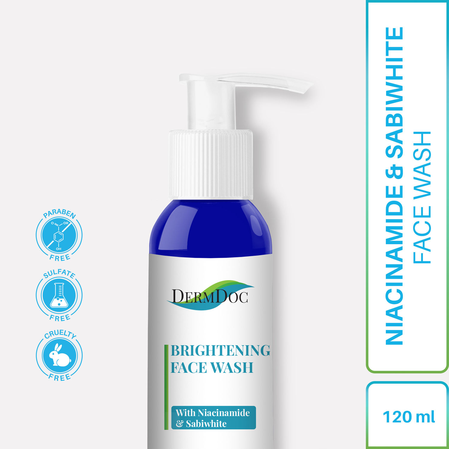 Buy DermDoc Skin Brightening Face Wash with Niacinamide & Sabiwhite (120 ml) - Purplle