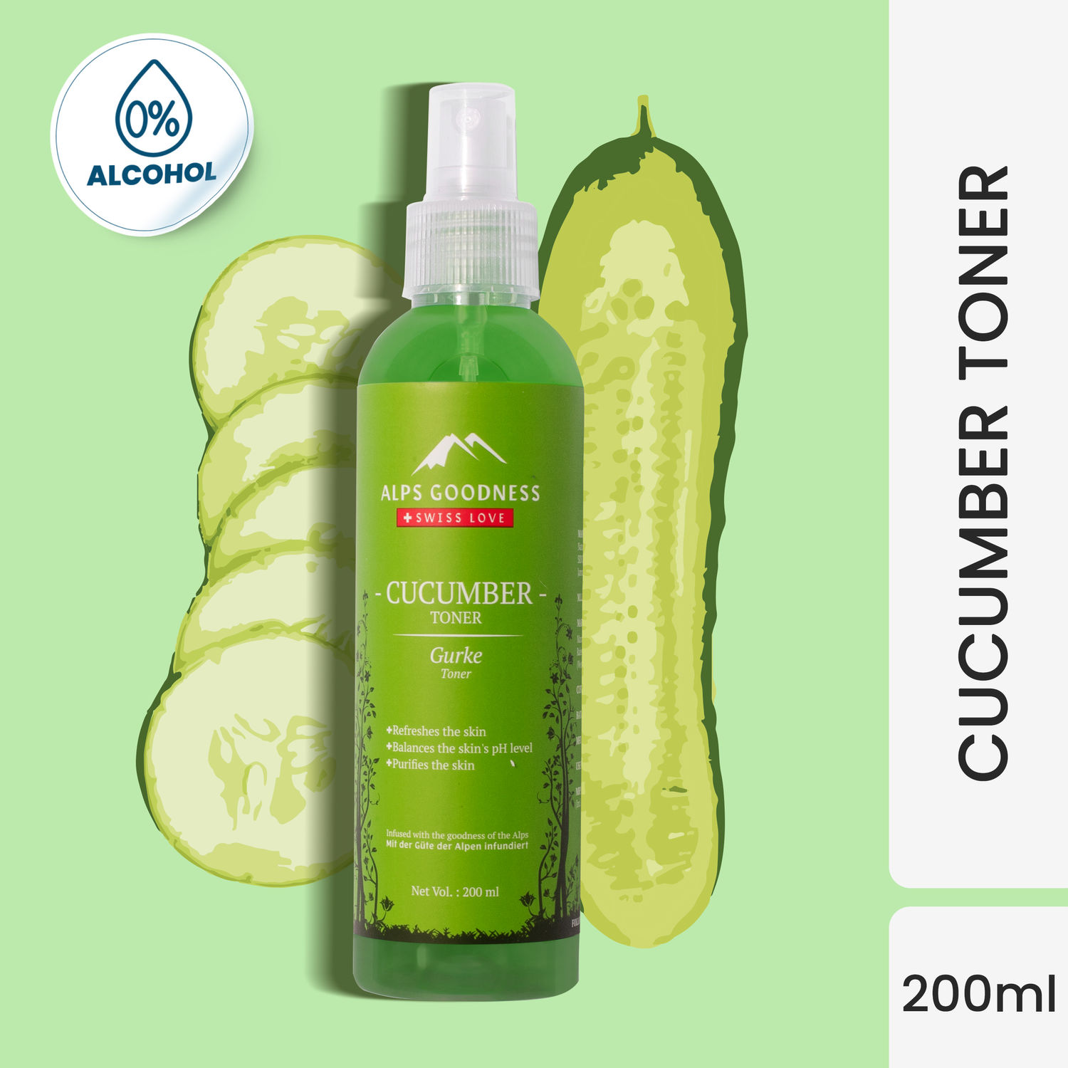 Buy Alps Goodness Toner - Cucumber (200 ml) - Purplle