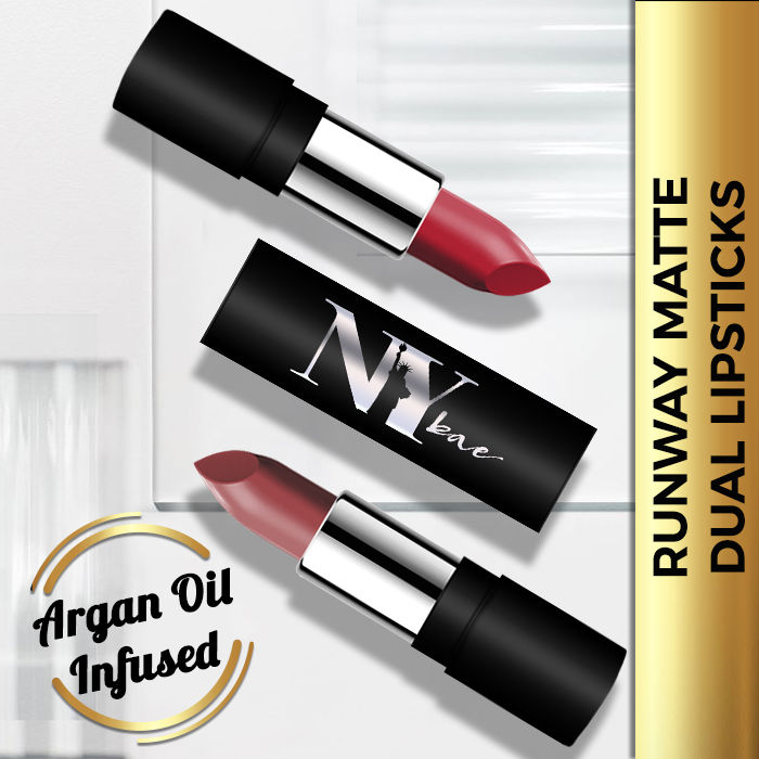 Buy NY Bae Runway Matte Dual Lipstick with Argan Oil, Red + Pink - Fleek 15 + Stage Wear 20 (3.5 g X 2) - Purplle
