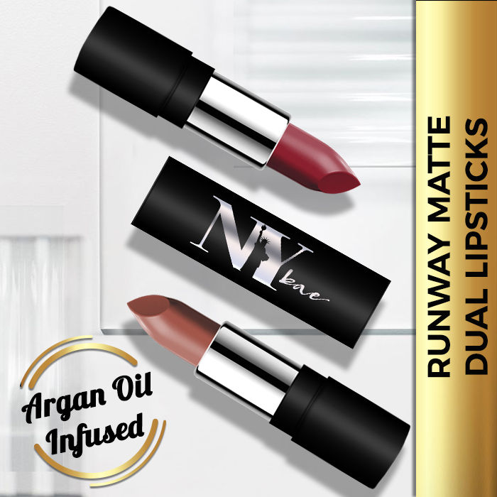 Buy NY Bae Runway Matte Dual Lipstick with Argan Oil, Purple + Nude - Backstage Look 12 + Trends 4 (3.5 g X 2) - Purplle