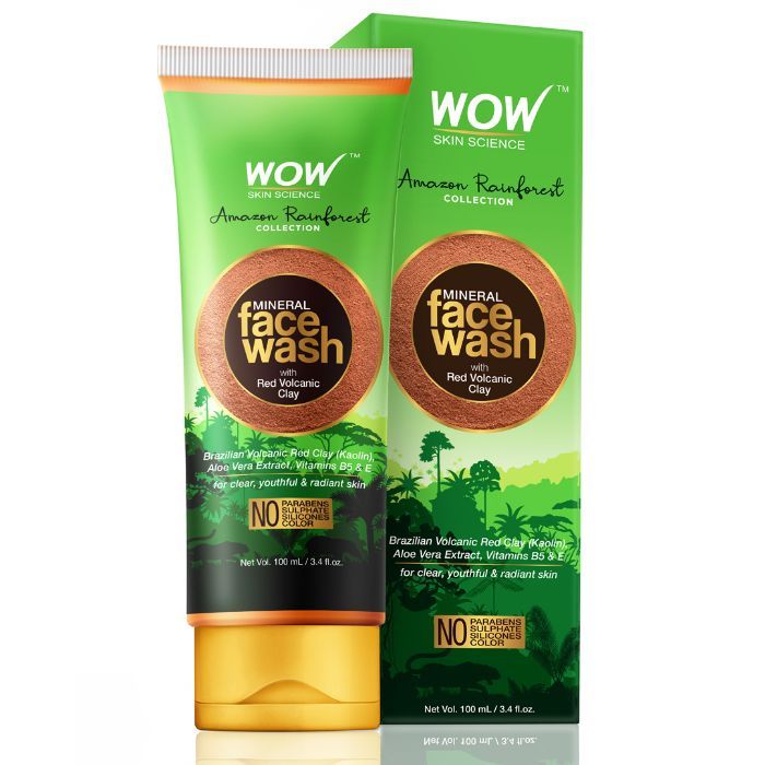 Buy WOW Skin Science Amazon Rainforest Collection Mineral Face Wash With Red Volcanic Clay (100 ml) - Purplle