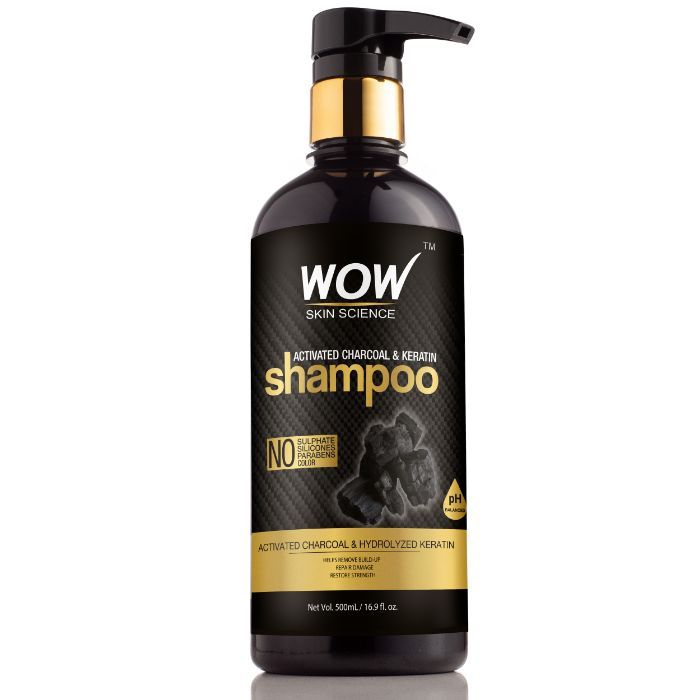 Buy WOW Skin Science Activated Charcoal & Keratin Shampoo (500 ml) - Purplle
