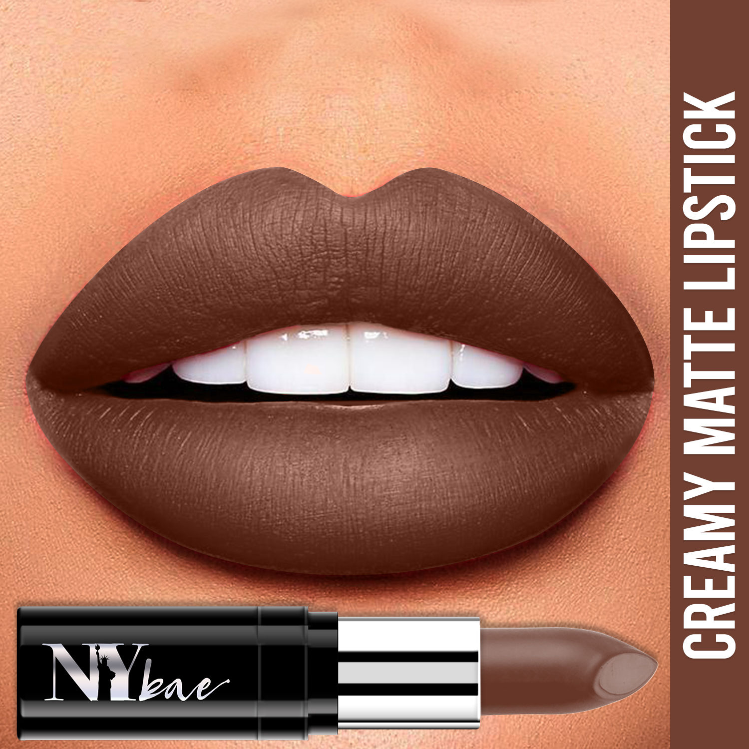 Buy NY Bae Creamy Matte Lipstick - Sexy Seaport Lady 35 (4.2 g) | Brown | Creamy Matte Finish | Rich Colour Payoff | Full Coverage | Smooth Application | Transfer Resistant | Long lasting | Vegan | Cruelty & Paraben Free - Purplle