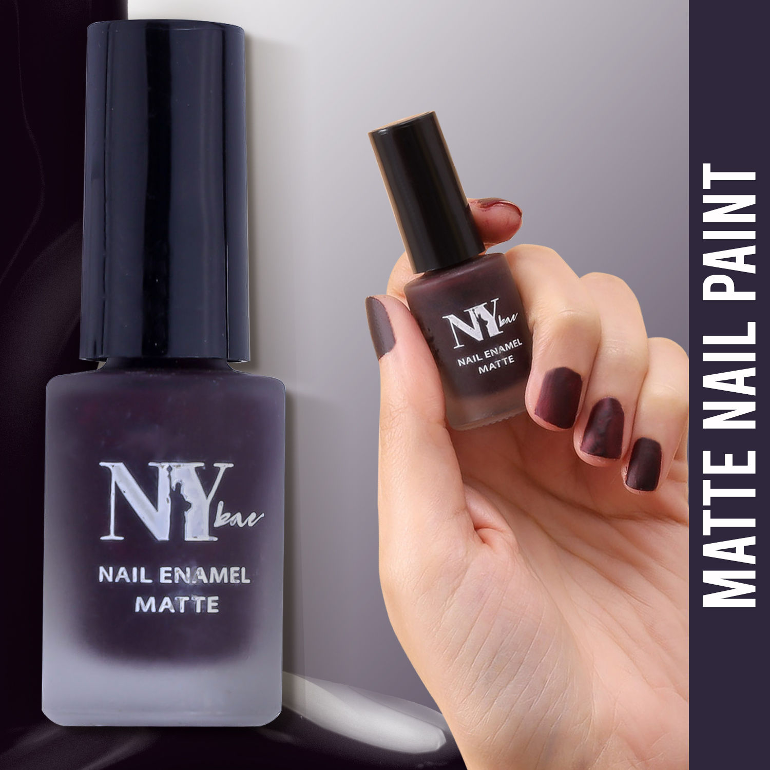 Buy NY Bae Matte Nail Enamel - Nuggets 9 (6 ml) | Plum | Luxe Matte Finish | Highly Pigmented | Chip Resistant | Long lasting | Full Coverage | Streak-free Application | Vegan | Cruelty Free | Non-Toxic - Purplle