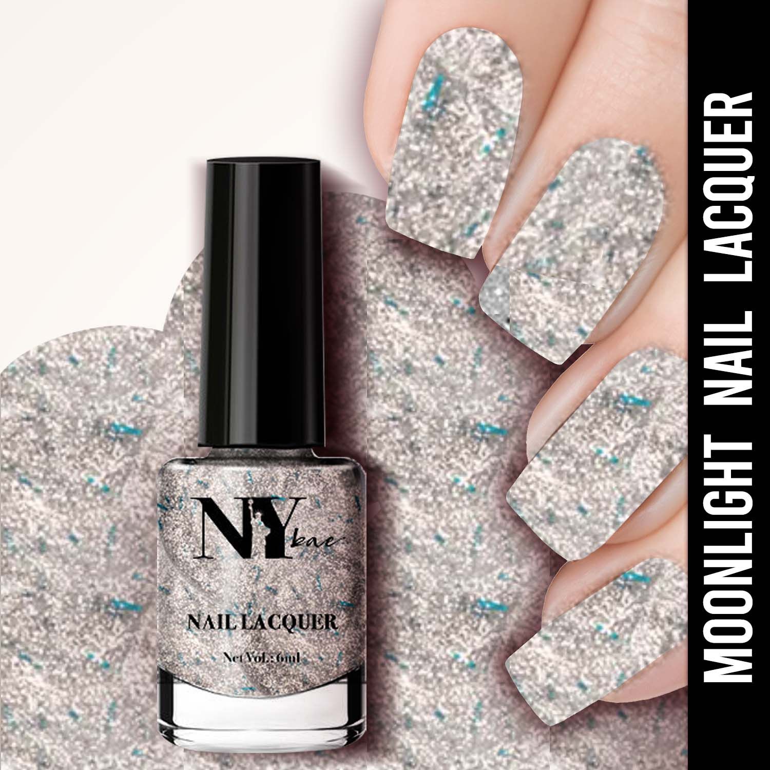 Buy NY Bae Nail Lacquer, Glitter | Shimmer Paint | Chip Resistant Polish | Highly Pigmented - Lexington Moonlight 30 (6 ml) - Purplle