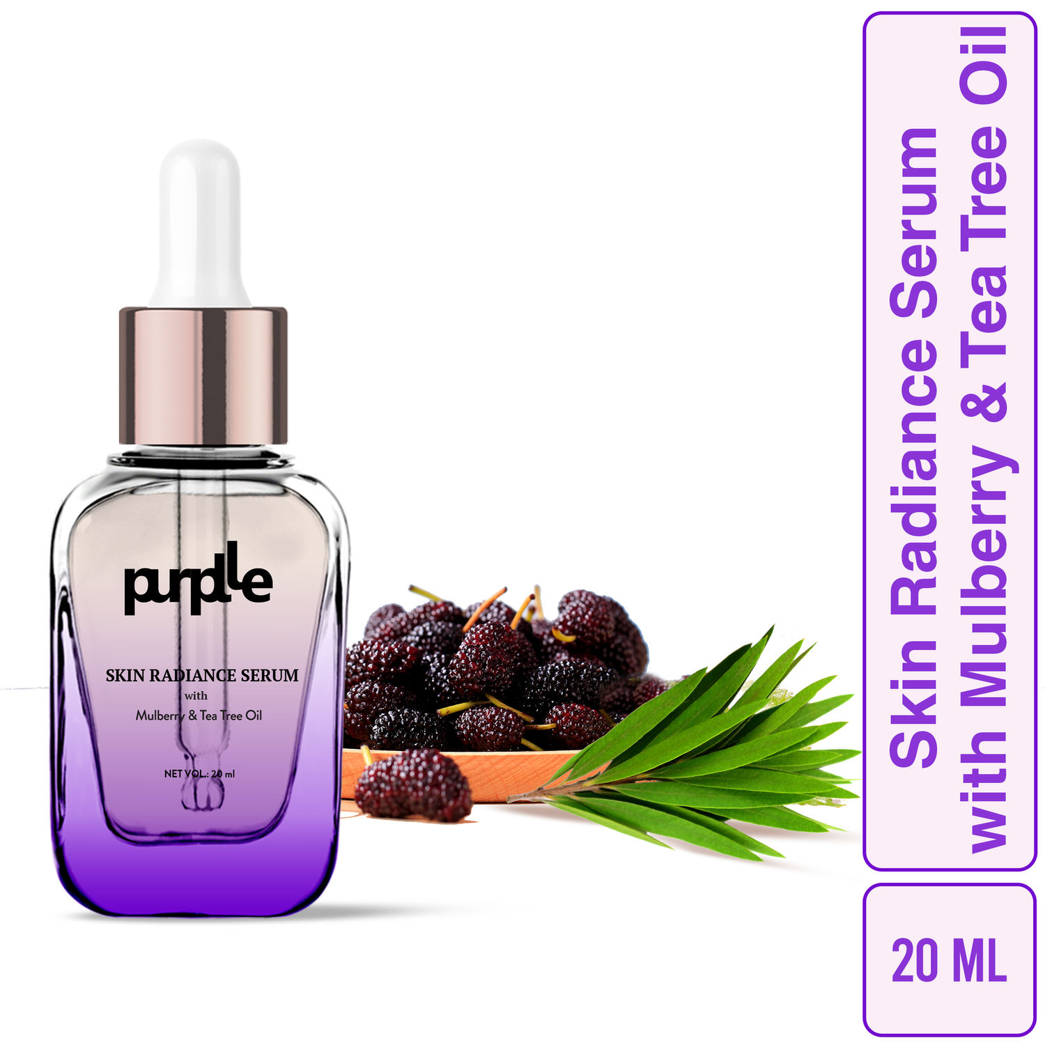 Buy Purplle Skin Radiance Serum with Mulberry & Tea Tree Oil | Anti-acne | Hydrating | Pore Reducing | Brightening | Anti-aging | Facial Oil (20 ml) - Purplle