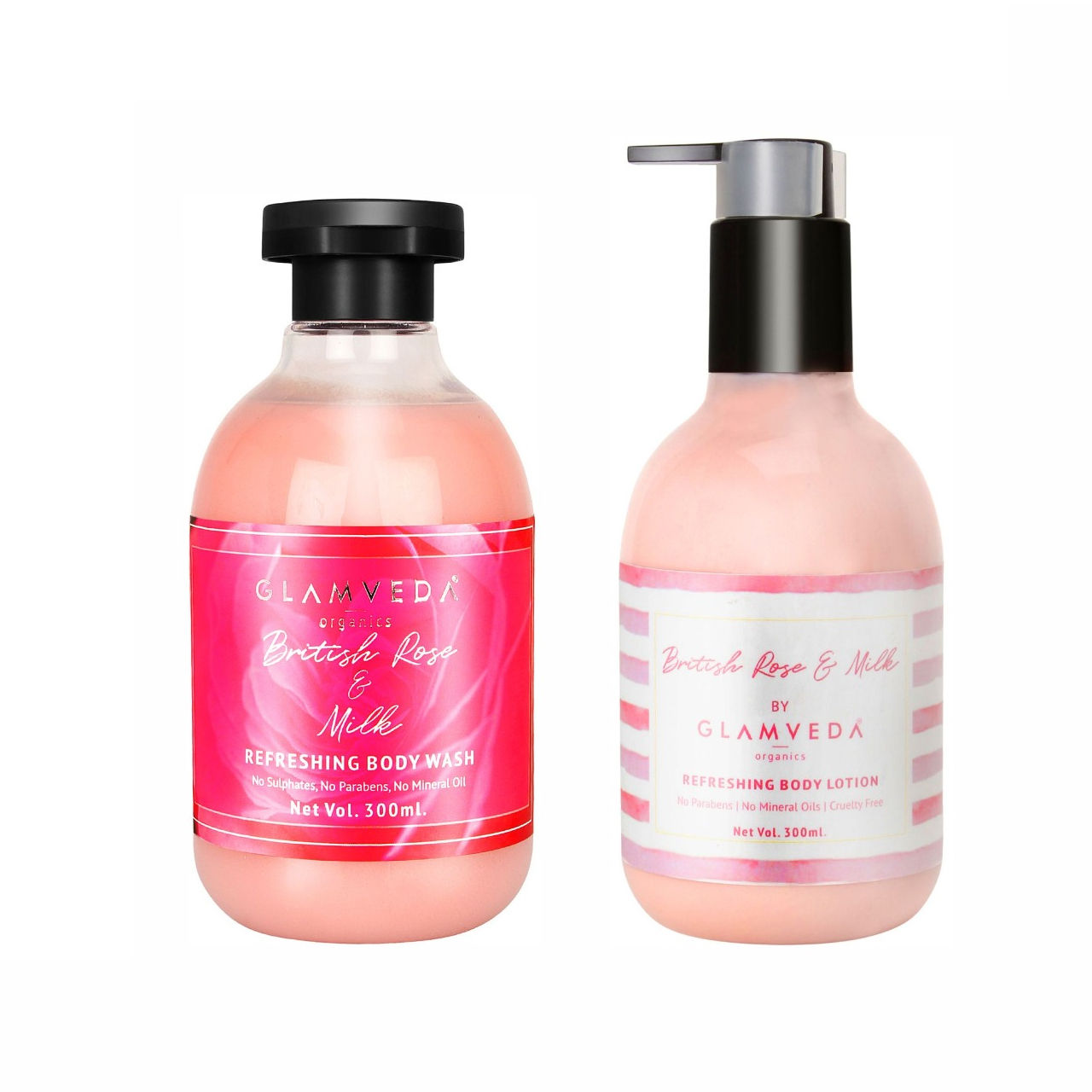 Buy Glamveda British Rose & Honey Body Wash & Lotion Combo (600 ml) - Purplle