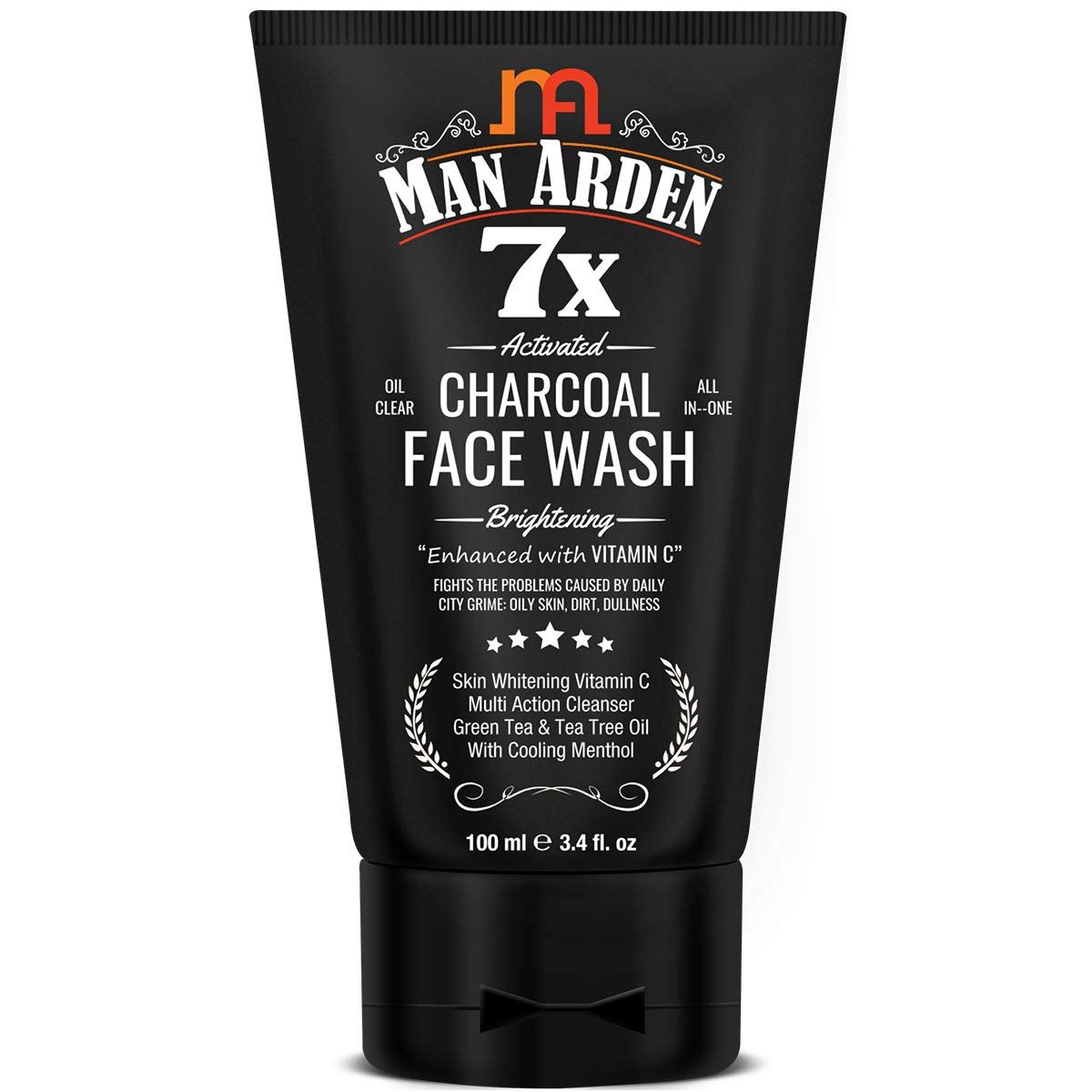 Buy Man Arden 7X Activated Charcoal Face Wash (100 ml) - Purplle