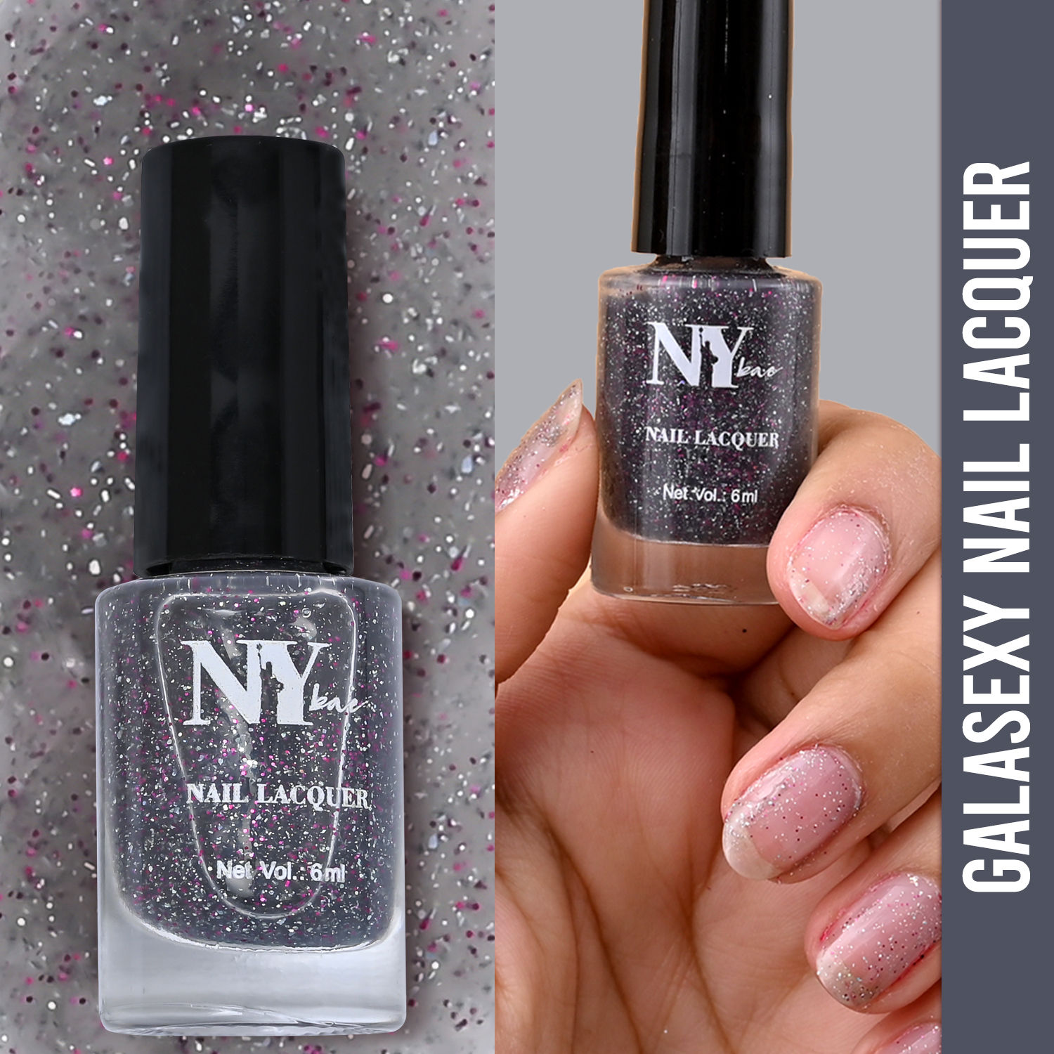 Buy NY Bae Galaxy Nail Lacquer - After Glow 03 (6 ml) | Purple | Shimmery Finish | High Colour Payoff | Chip Resistant | Long lasting | Cruelty Free - Purplle