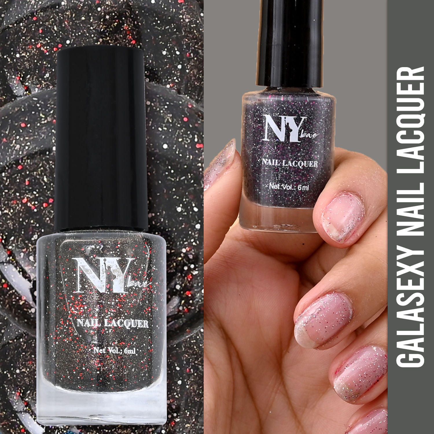 Buy NY Bae Galasexy Nail Lacquer - Smoky Cosmic Dust 09 (6 ml) | Top Coat | Shimmer Finish | High Colour Payoff | Chip Free | Long lasting | Cruelty Free - Purplle
