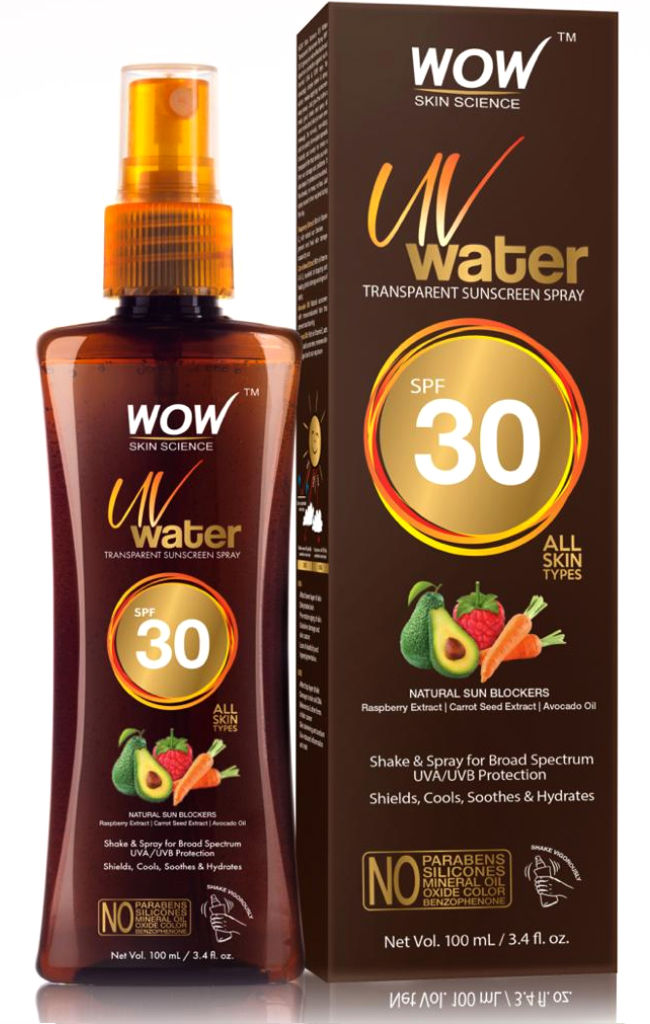 Buy WOW Skin Science UV Water Transparent Sunscreen Spray SPF 30 (100 ml) - Purplle