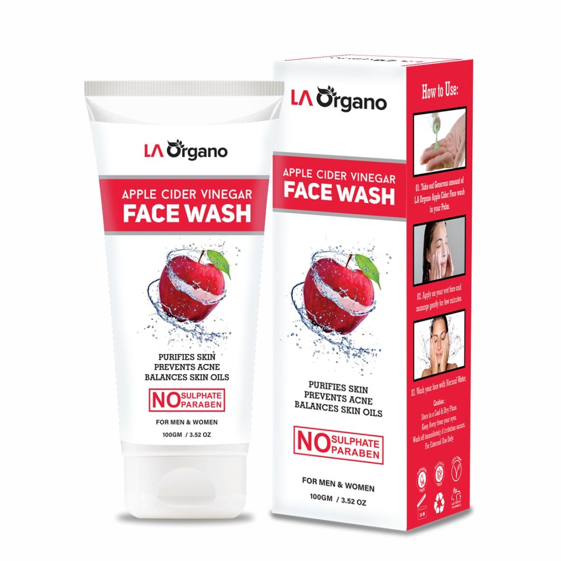 Buy LA Organo Apple Cider Vinegar Face Wash (100 g) - Purplle
