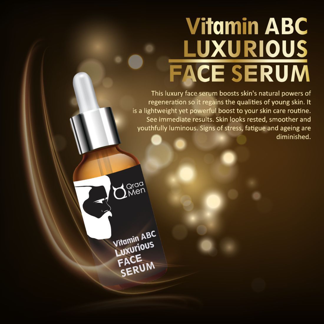 Buy Qraa Men Vitamin Abc Luxurious Face Serum For Instant Glow/Skin Nourishment/Repair, (30 ml) - Purplle