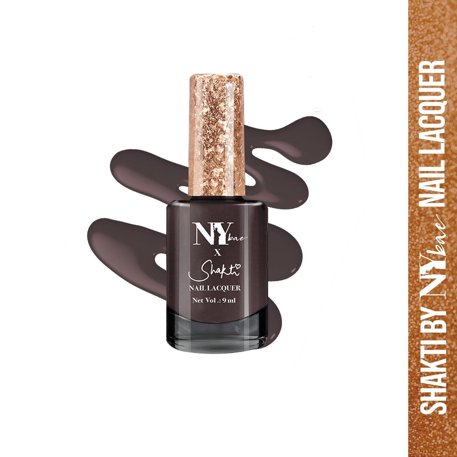 Buy Shakti By NY Bae Nail Lacquer - Hudson Nae Nae 8 (9 ml) | Brown | Luxe Matte Finish | Highly Pigmented | Chip Resistant | Long lasting | Streak-free Application | Smooth Texture | Cruelty Free - Purplle