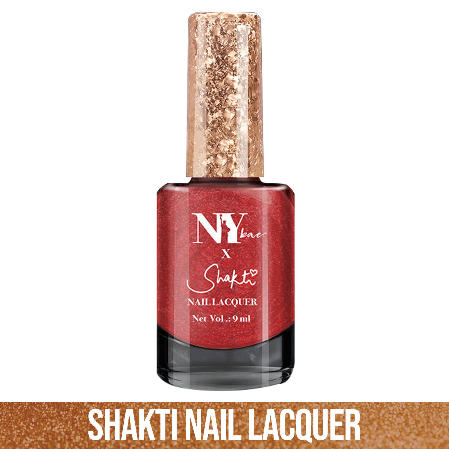Buy Shakti By NY Bae Nail Lacquer - Empire State Electro Dance 2 (9 ml) | Red | Metallic Finish | Rich Pigment | Chip Resistant | Long lasting | Quick Drying | One Swipe Application | Cruelty Free - Purplle