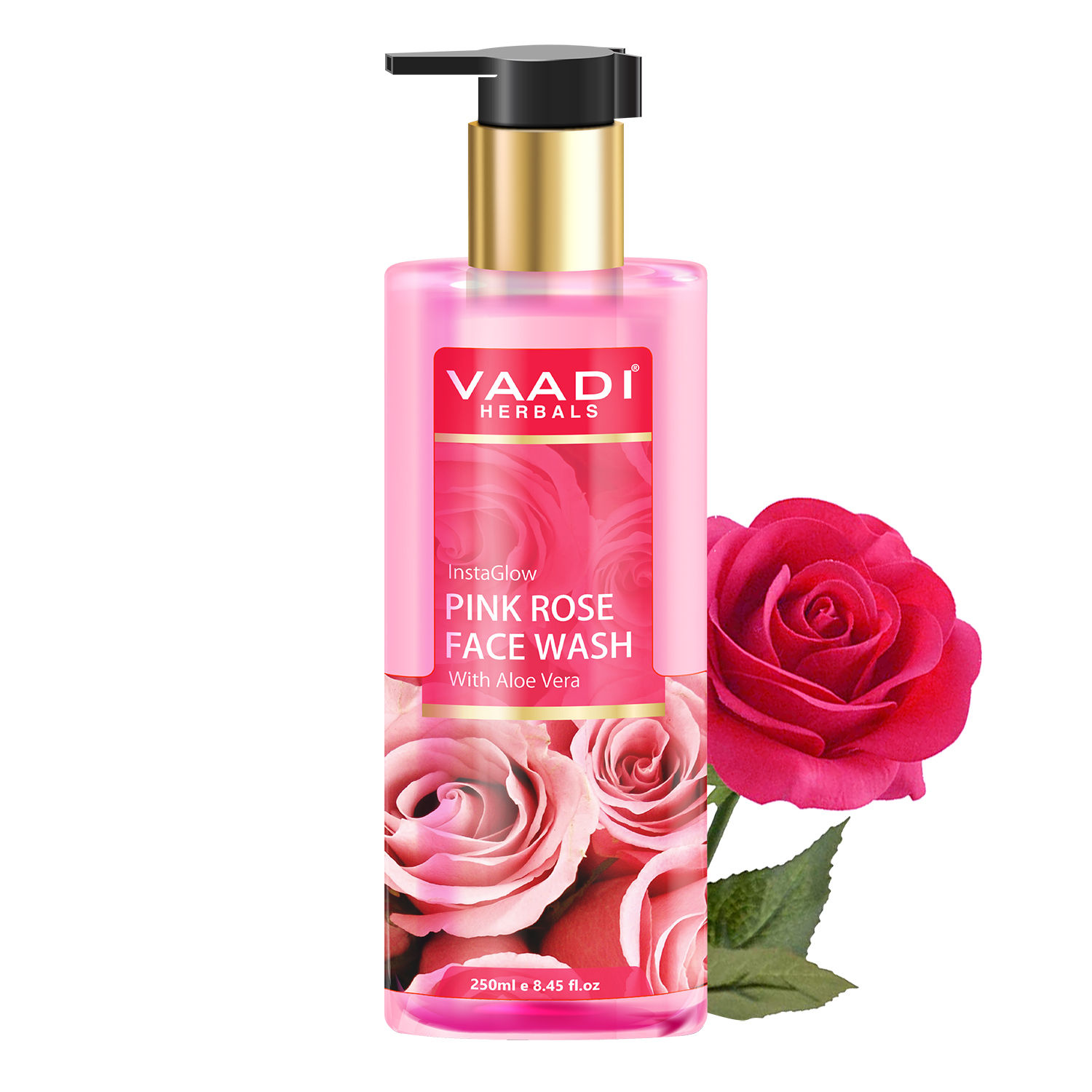 Buy Vaadi Herbals Insta Glow Pink Rose Fase wash with Aloe vera extract (250 ml) - Purplle