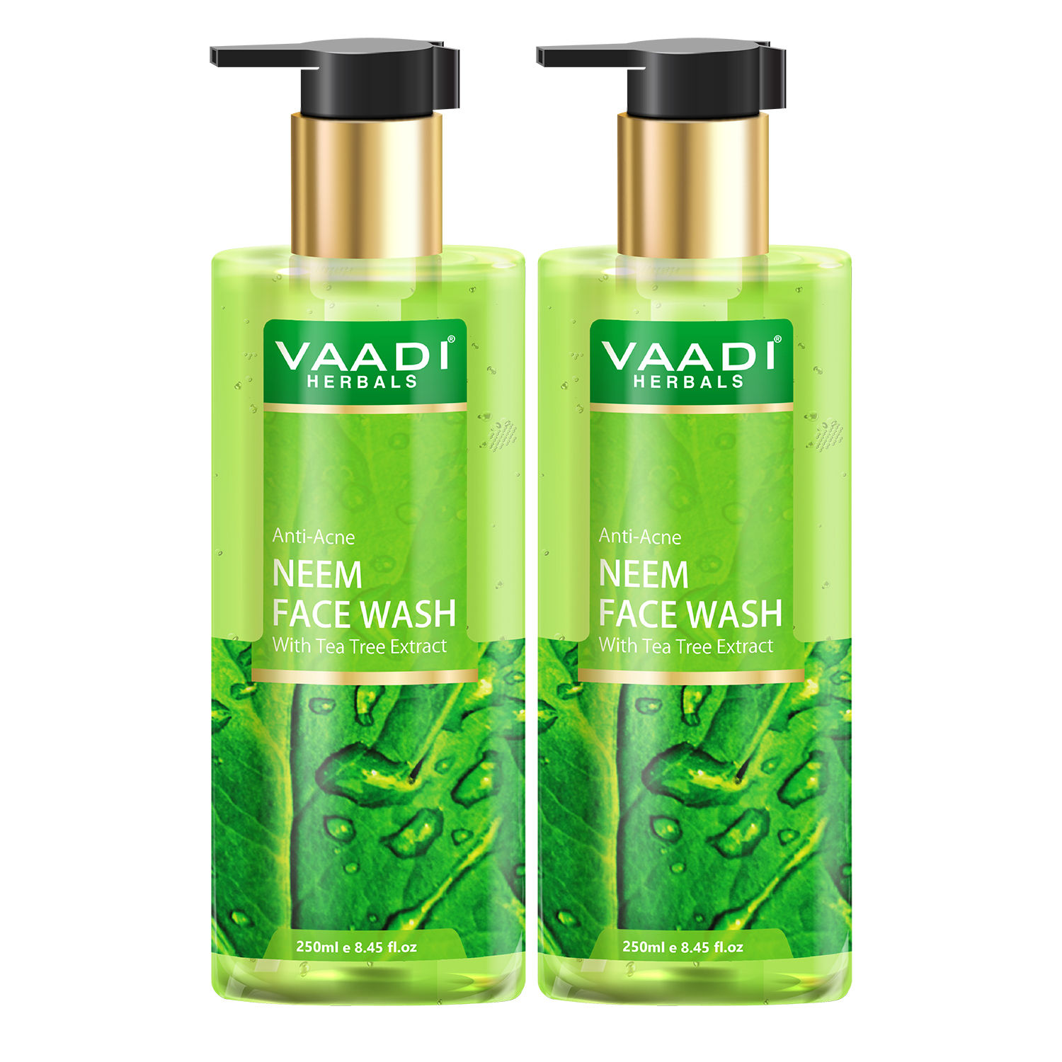 Buy Vaadi Herbals Pack of 2 Anti-Acne Neem Face Wash with Tea Tree Extract (250 ml x 2) - Purplle