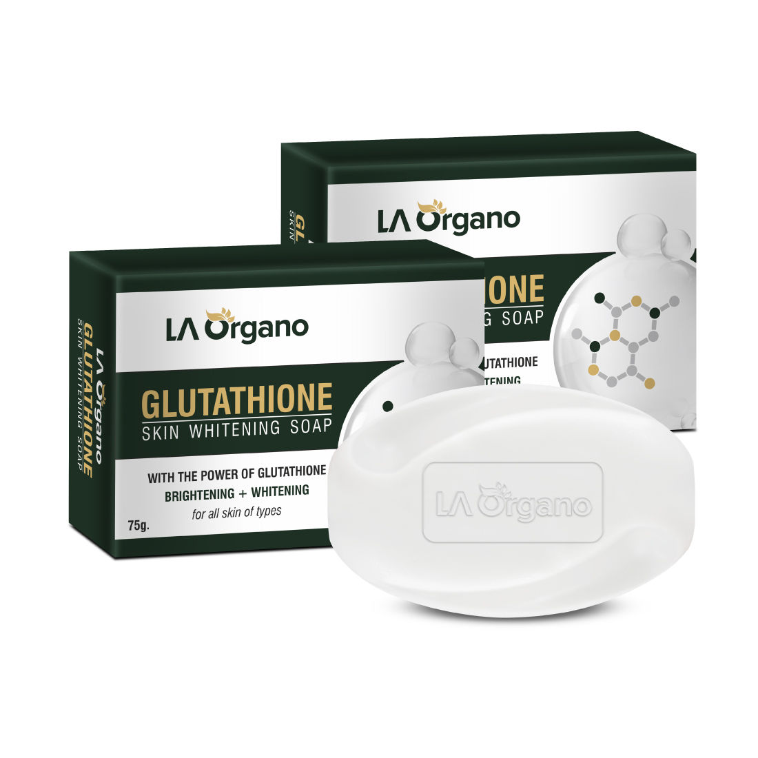 Buy LA Organo Glutathione Skin Whitening Soap For Brightening & Whitening - Pack of 2 (Each 75 g) - Purplle