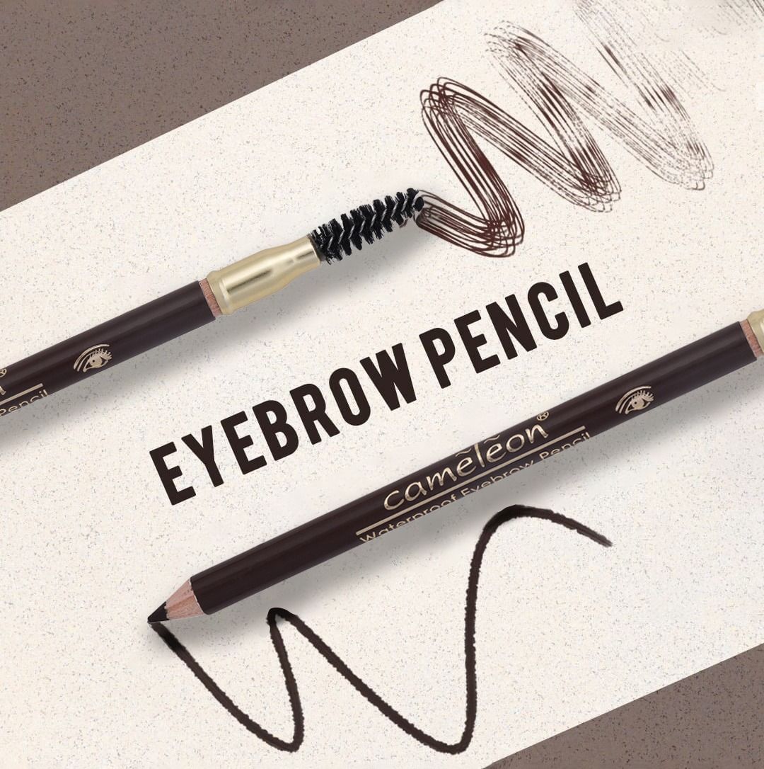 Buy Cameleon Waterproof Eyebrow Pencil With Mascara Brush, Dark Brown - Purplle