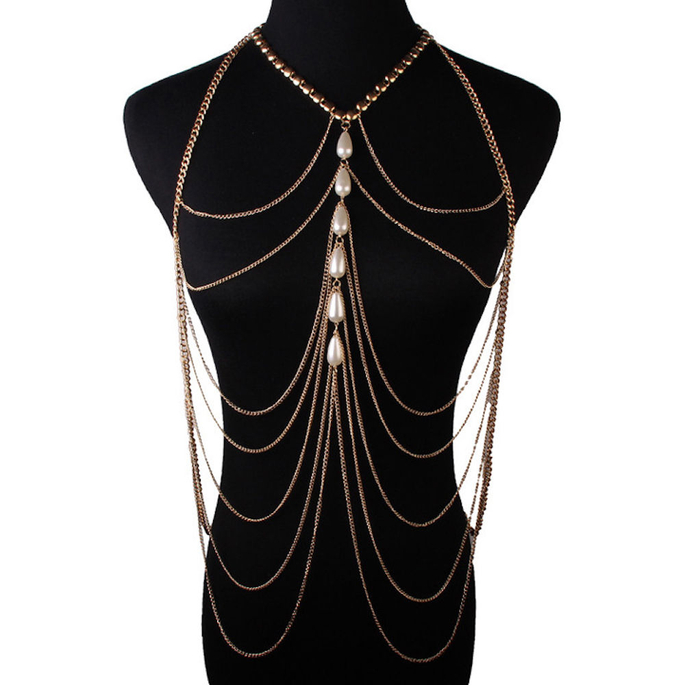 Buy Femnmas Pearl Multi Body Chain - Purplle