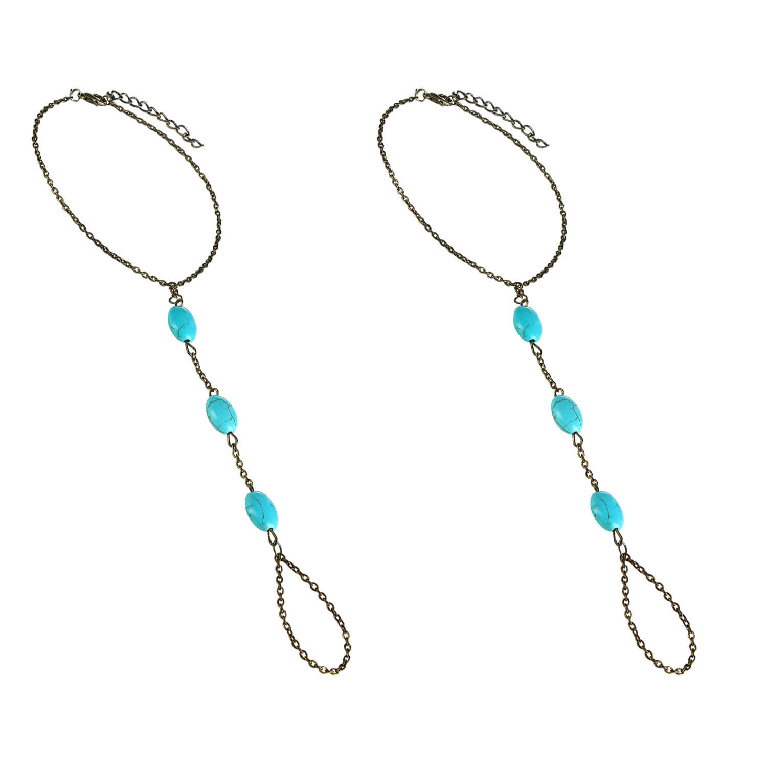 Buy Femnmas Bronze Blue Bead Anklet For Girls - Purplle