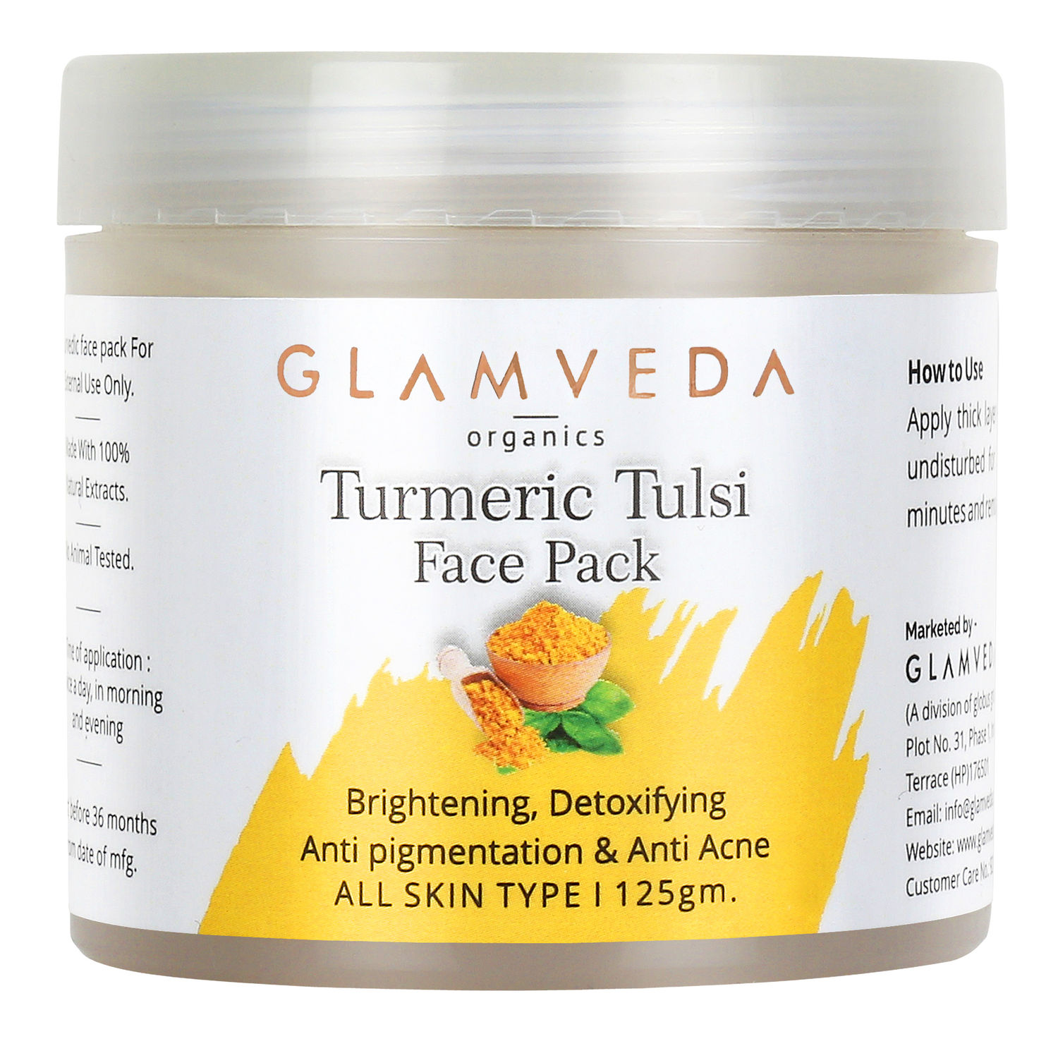 Buy Glamveda Turmeric Tulsi Anti pigmentation Face Pack (125 g) - Purplle