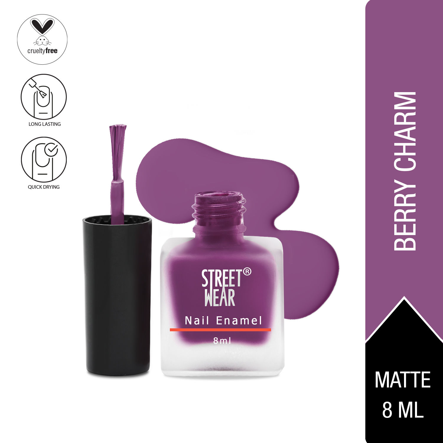 Buy Street Wear Matte Nail Enamel Berry Charm (8 ml) - Purplle