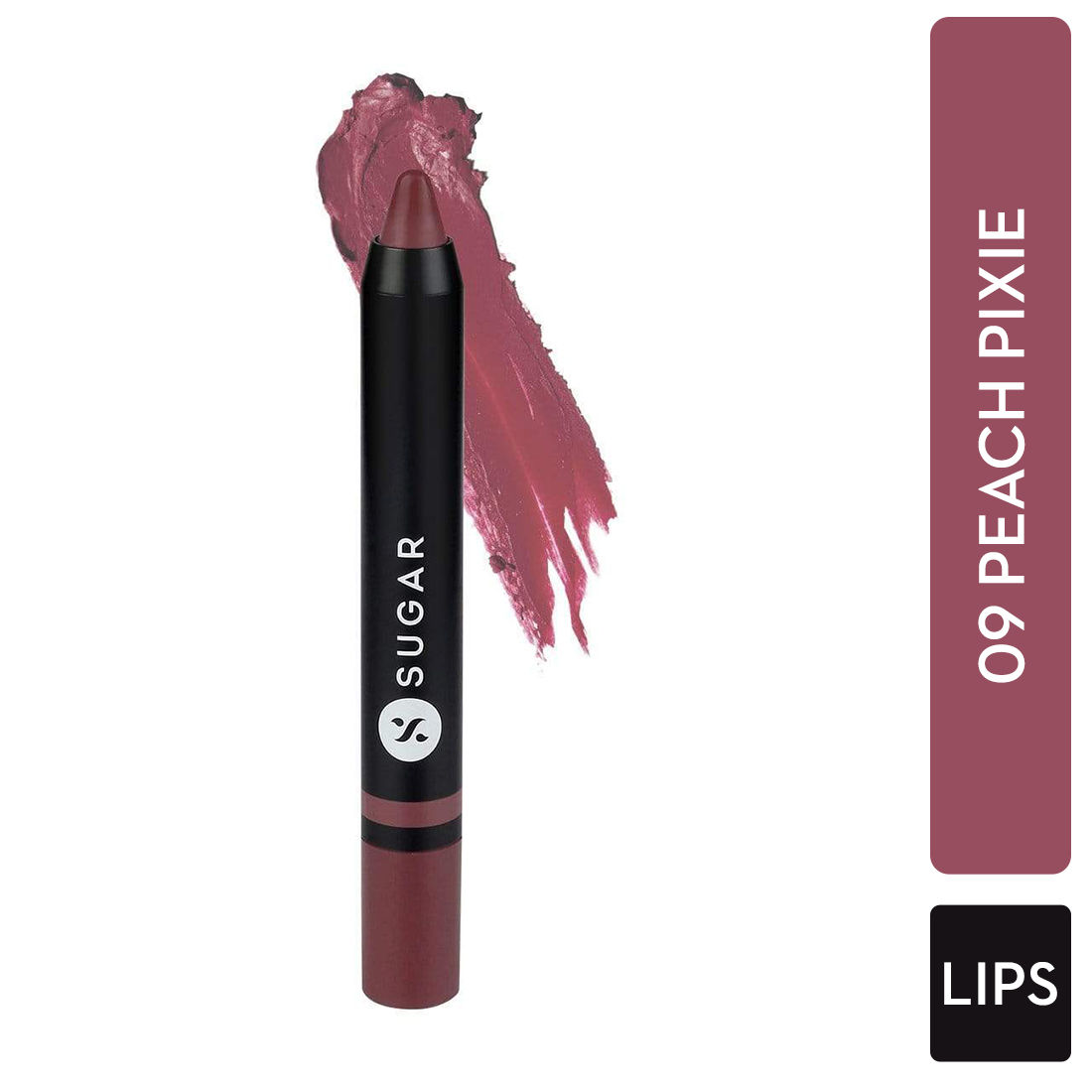 Buy SUGAR Cosmetics Plush Crush Creme Crayon Lipstick - 09 Peach Pixie (Peach Rose) - Purplle