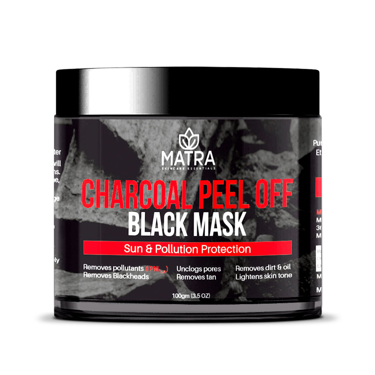 Buy Matra Activated Charcoal Peel Off Mask - Black Mask – Blackhead Remover Mask For Oil Control, Tan Removal And Pm 2.5 Anti-Pollution with Free Mask Brush - Purplle