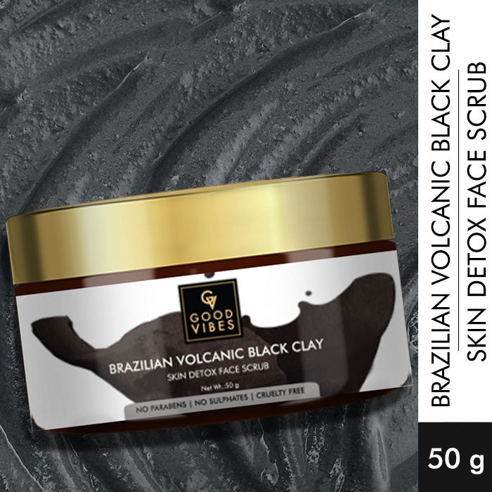Buy Good Vibes Skin Detox Face Scrub - Brazilian Volcanic Black Clay (50 gm) - Purplle