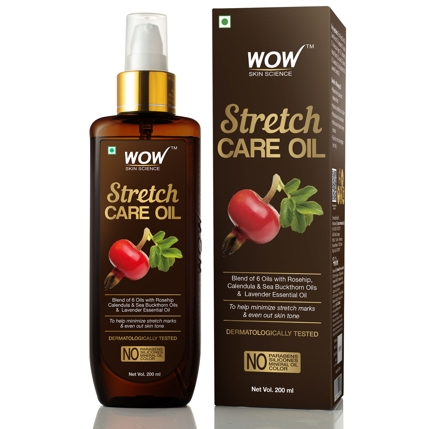 Buy WOW Skin Science Stretch Care Oil (200 ml) - Purplle