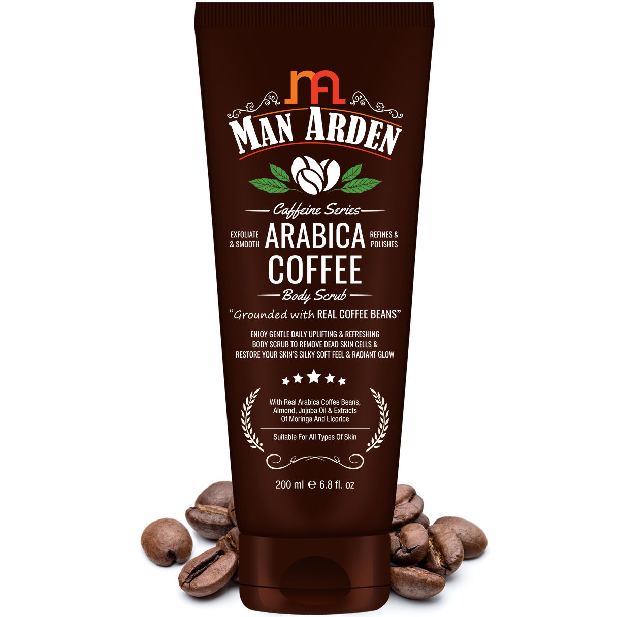 Buy Man Arden Caffeine Series Arabica Coffee Body Scrub - From Real Coffee Beans | Tan Removal | No Paraben & SLS - (200 ml) - Purplle