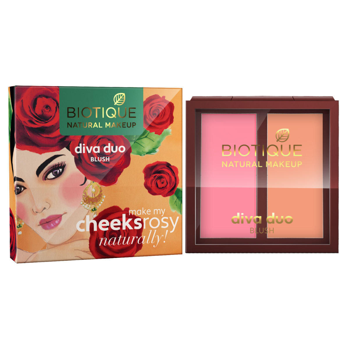 Buy Biotique Natural Makeup Diva Duo Blush (Candy-N-Coral)(9 g) - Purplle