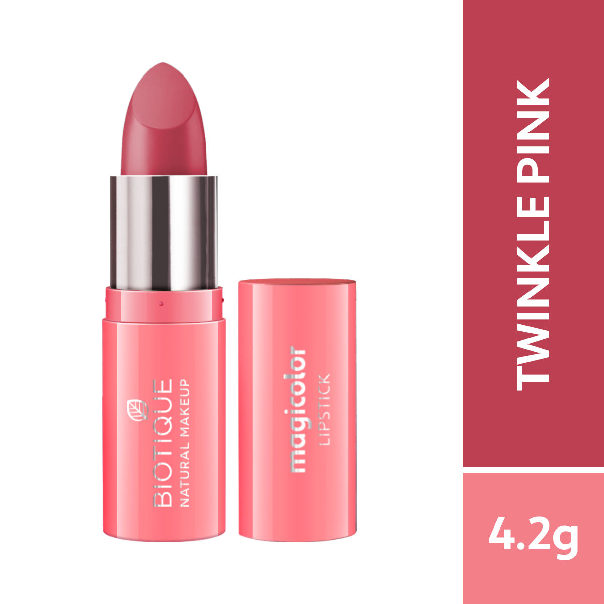 Buy Biotique Natural Makeup Magicolor Lipstick (Twinkle Pink)(4.2 g) - Purplle